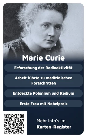 Debattics-Karte: Marie Curie (Wissenschaft & Entdeckungen)